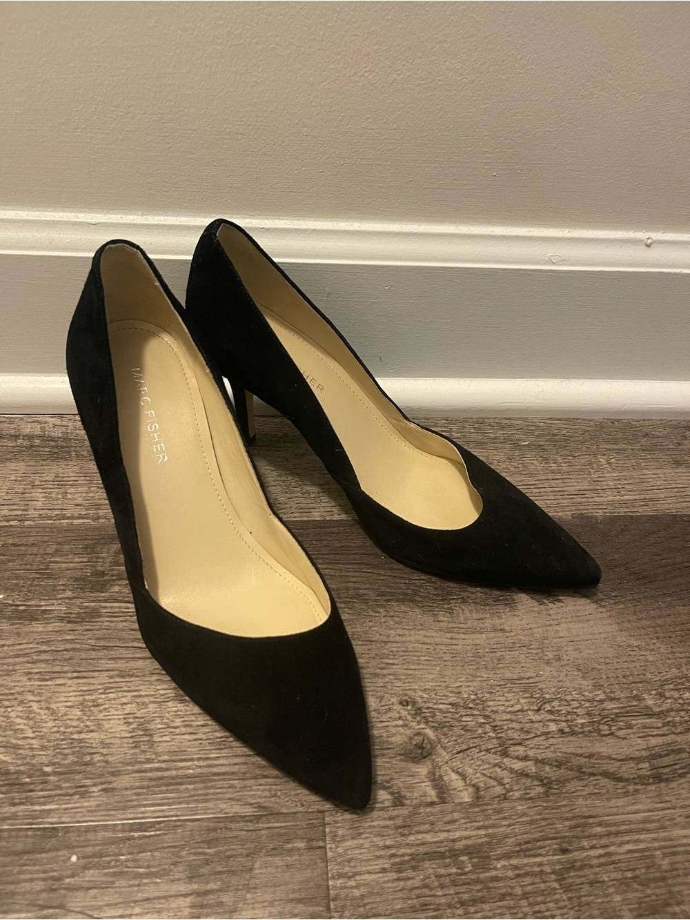 Women’s Marc Fisher Black Suede Pointed Heels